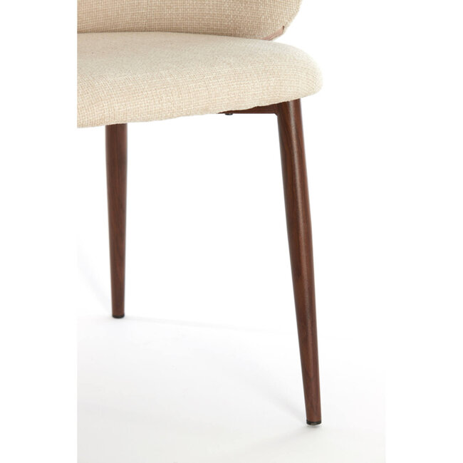 Light en Living Eetkamerstoel 57x56x74 cm ALUKO crème+bruin