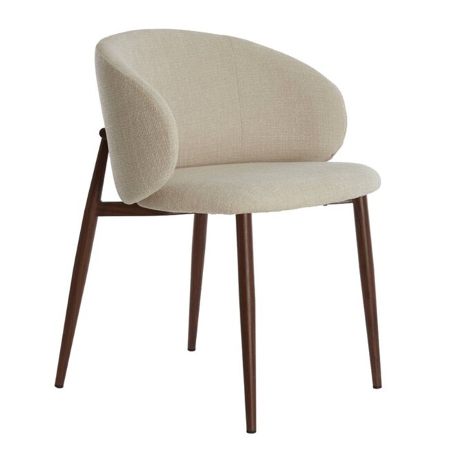Light en Living Eetkamerstoel 57x56x74 cm ALUKO crème+bruin