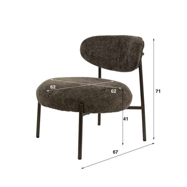 WoonStijl Fauteuil Round -  Tissee cargo bruin