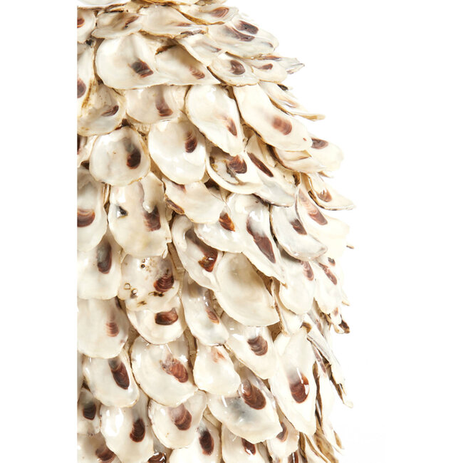 Light en Living Vaas deco Ø26x27 cm UBATE bamboe+schelp crème+bruin