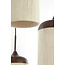 Light en Living Hanglamp 3L Ø35x32 cm DANIALO houtprint donkerbruin met  touw creme