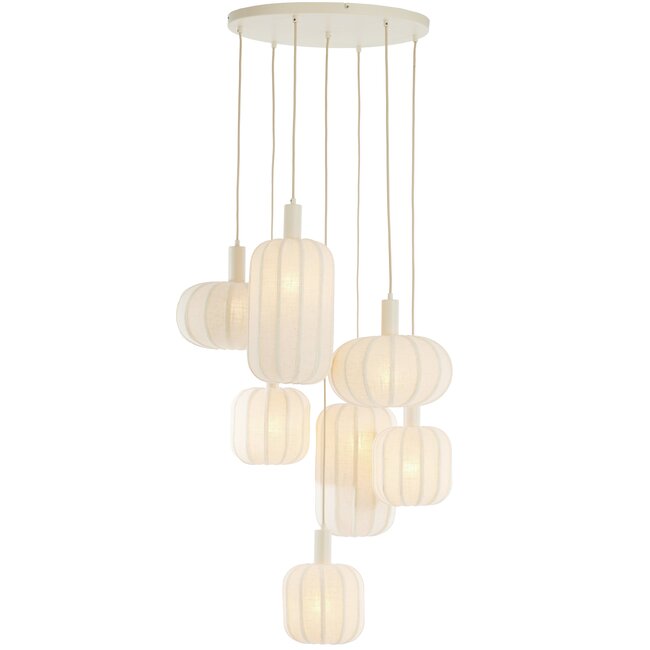 Light en Living Hanglamp 7L Ø53x34 cm TUFIA linnen crème