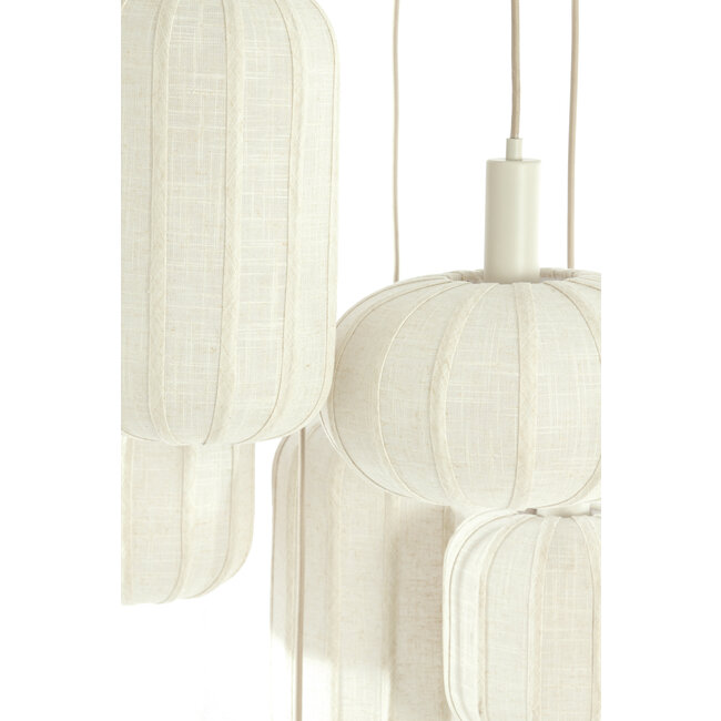 Light en Living Hanglamp 7L Ø53x34 cm TUFIA linnen crème