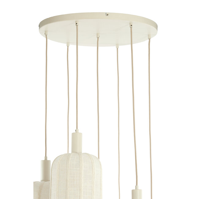 Light en Living Hanglamp 7L Ø53x34 cm TUFIA linnen crème