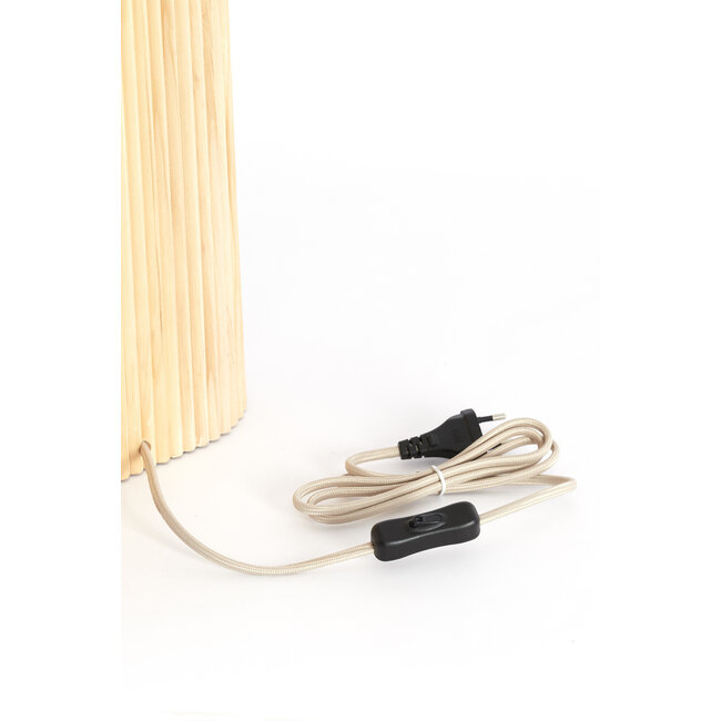 Light en Living Tafellamp 30x20x94 cm LASLO hout natural+linnen naturel