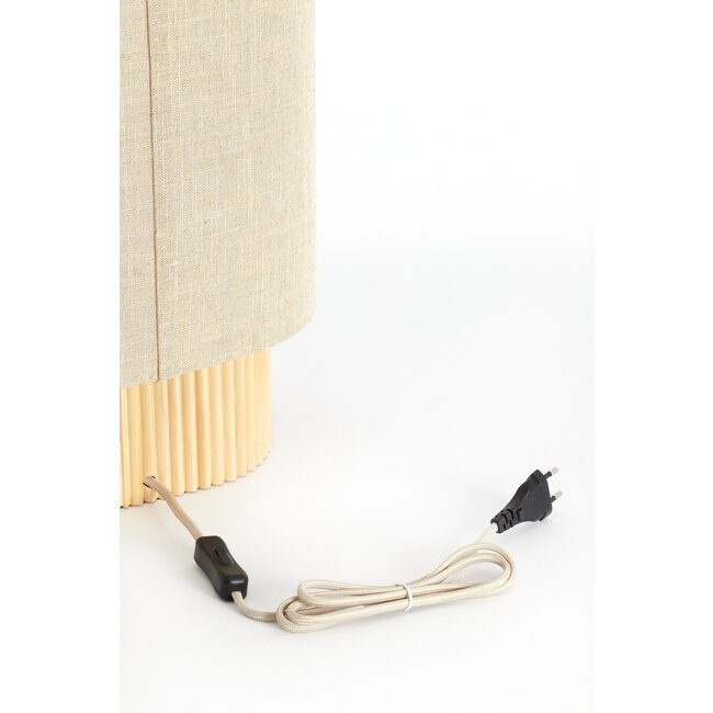 Light en Living Tafellamp 30x20x45 cm LASLO hout natural+linnen naturel