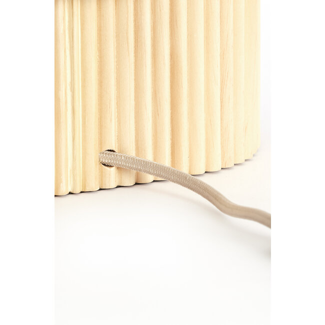 Light en Living Tafellamp 30x20x45 cm LASLO hout natural+linnen naturel