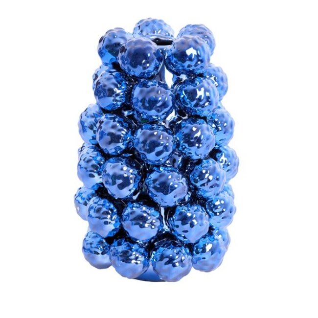 Light en Living Vaas deco Ø16x24,5 cm BUTANG keramiek metallic blauw