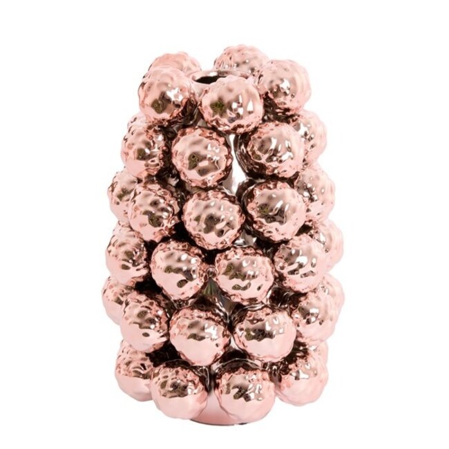 Light en Living Vaas deco Ø16x24,5 cm BUTANG keramiek metallic lichtroze