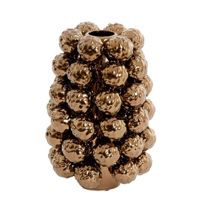 Light en Living Vaas deco Ø16x24,5 cm BUTANG keramiek metallic brons