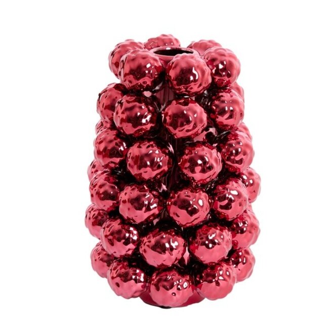 Light en Living Vaas deco Ø16x24,5 cm BUTANG keramiek metallic rood