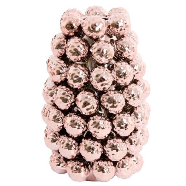 Light en Living Vaas deco Ø18,5x28 cm BUTANG keramiek metallic lichtroze