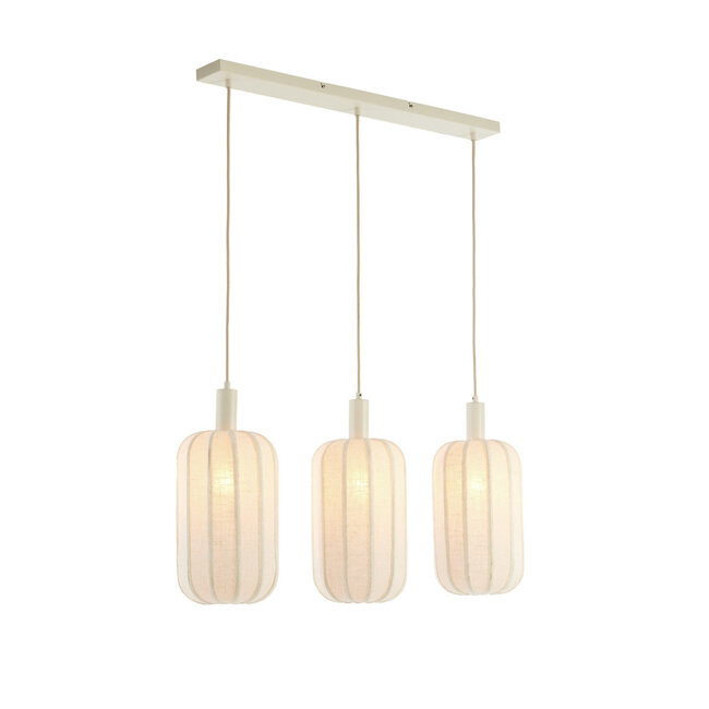Light en Living Hanglamp 3L 80x21x34 cm TUFIA linnen cream