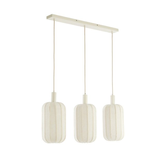 Light en Living Hanglamp 3L 80x21x34 cm TUFIA linnen cream