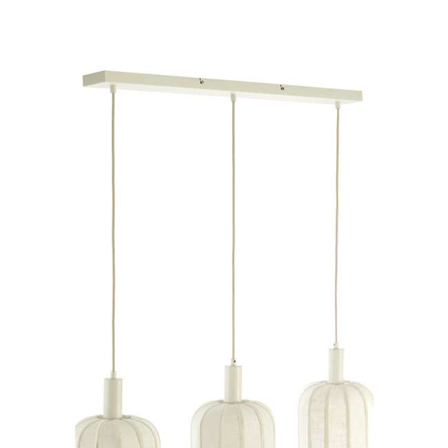 Light en Living Hanglamp 3L 80x21x34 cm TUFIA linnen cream