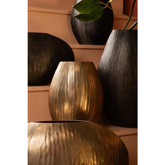 PTMD Pot Jowad Antique Gold alu sheet pot rib hoog ovaal  S