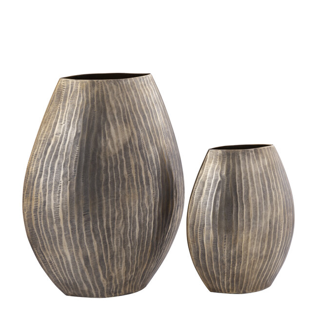 PTMD Pot Jowad Antique Gold alu sheet pot rib hoog ovaal  M