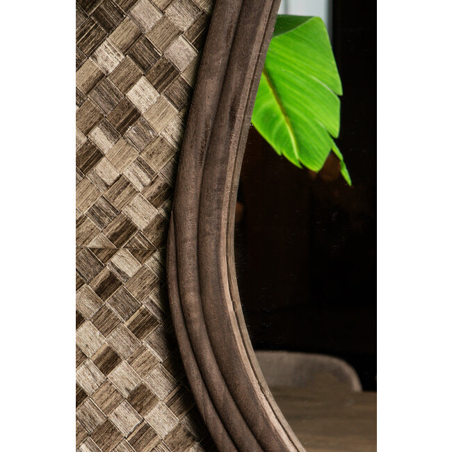 PTMD Spiegel Santin Bruin mango wood organic triangle