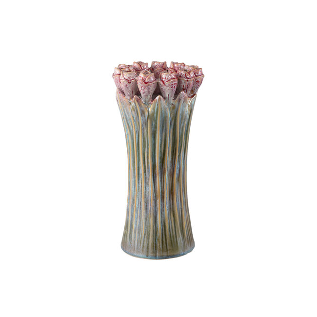 PTMD Vaas Tulips Mint Green ceramic tulip shaped S