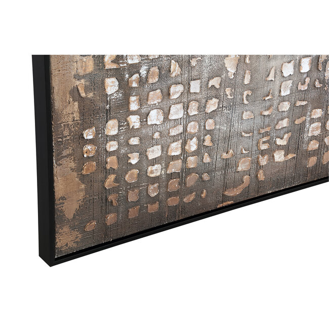 PTMD Schilderij Pathe Brown canvas rough pattern rechthoek