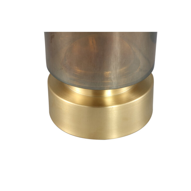 PTMD Kandelaar / Vaas Morrible Amber round glas laag