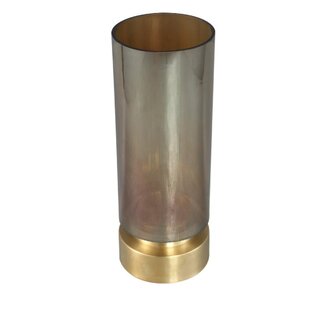 PTMD Kandelaar / Vaas Morrible Amber round glas laag PTMD Kandelaar / Vaas Morrible Amber round glas laag