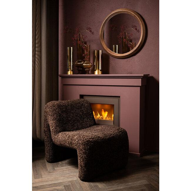 PTMD Kandelaar / Vaas Morrible Amber round glas hoog