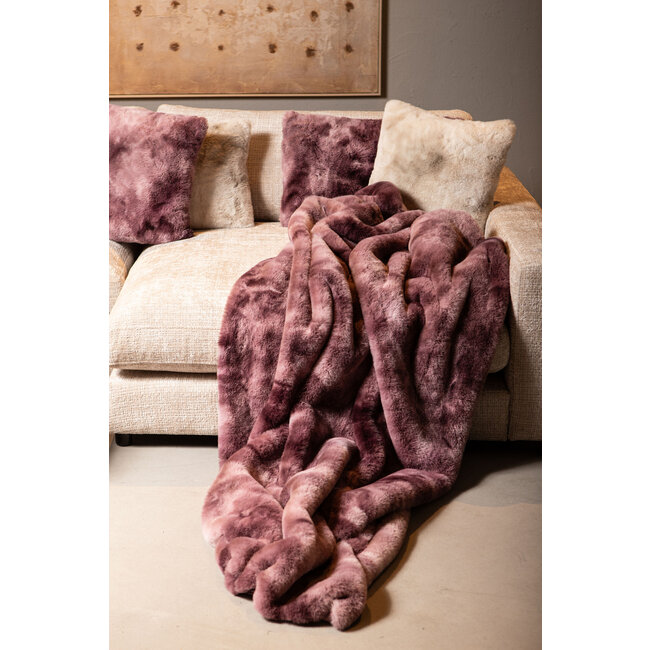 PTMD Plaid Linde Burgundy faux fur in giftbox