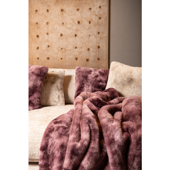 PTMD Plaid Linde Burgundy faux fur in giftbox