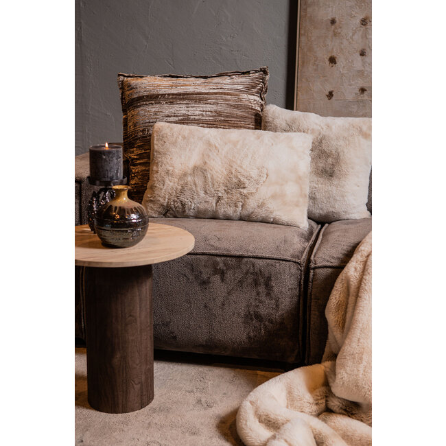 PTMD Kussen Linde Offwhite faux fur square S