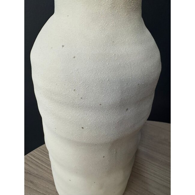 Light en Living Vaas deco Ø14,5x42 cm SESTO keramiek mat crème