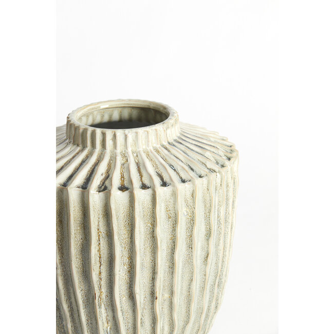 Light en Living Vaas deco Ø32X40 cm TALEA keramiek olijfgroen-creme