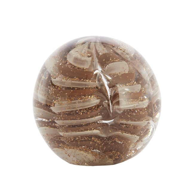 Light en Living Ornament Ø10X10 cm SAEL Glas Bruin+Creme+Glitter