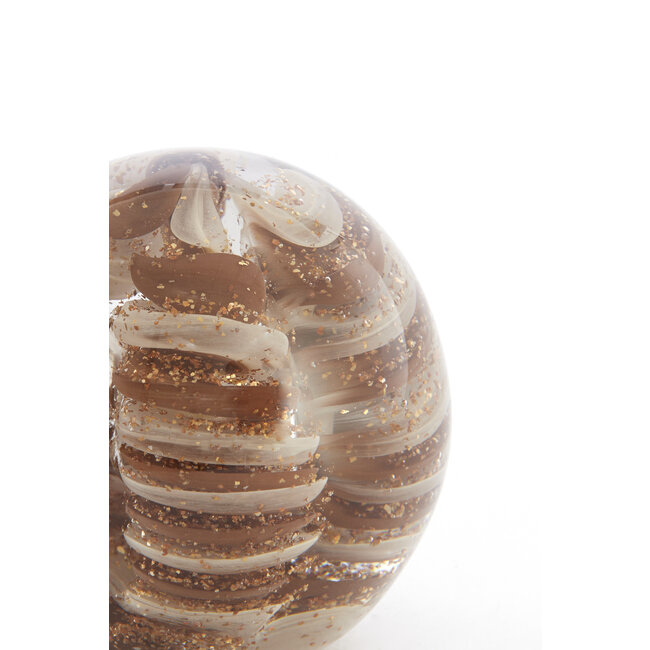 Light en Living Ornament Ø10X10 cm SAEL Glas Bruin+Creme+Glitter