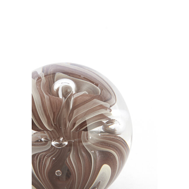 Light en Living Ornament Ø8x8 cm BREON glass brown+cream