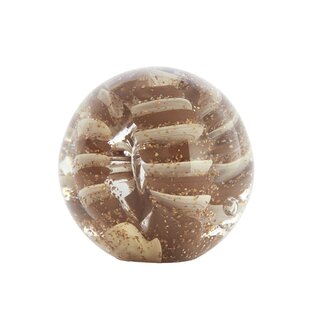 Light en Living Ornament Ø8X8 cm SAEL Glas Bruin+Creme+Glitter