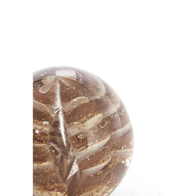 Light en Living Ornament Ø8X8 cm SAEL Glas Bruin+Creme+Glitter