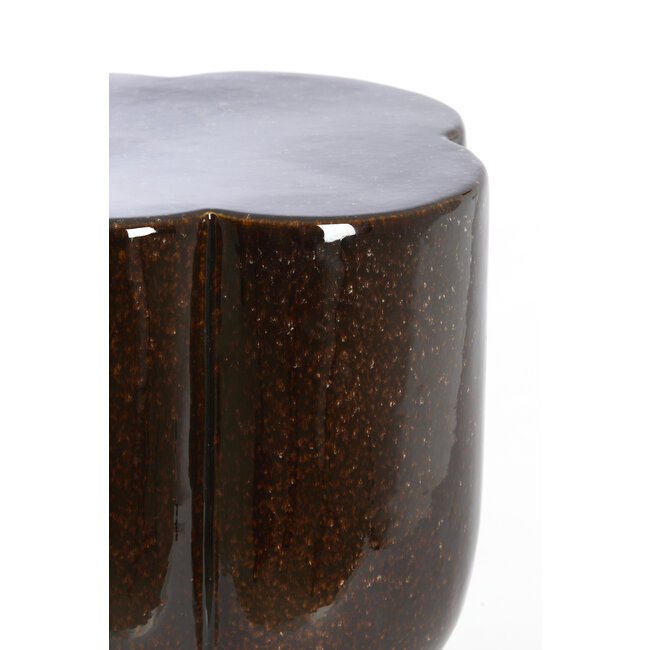 Light en Living Sidetable Ø34,5X45 cm JUNTO keramiek donkerbruin