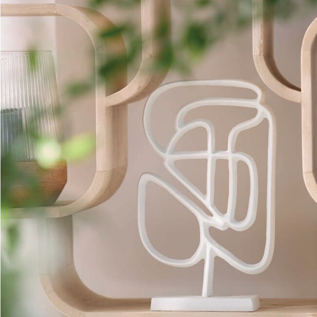 Light en Living Ornament op voet 18x8x31 cm GOLEZA crème