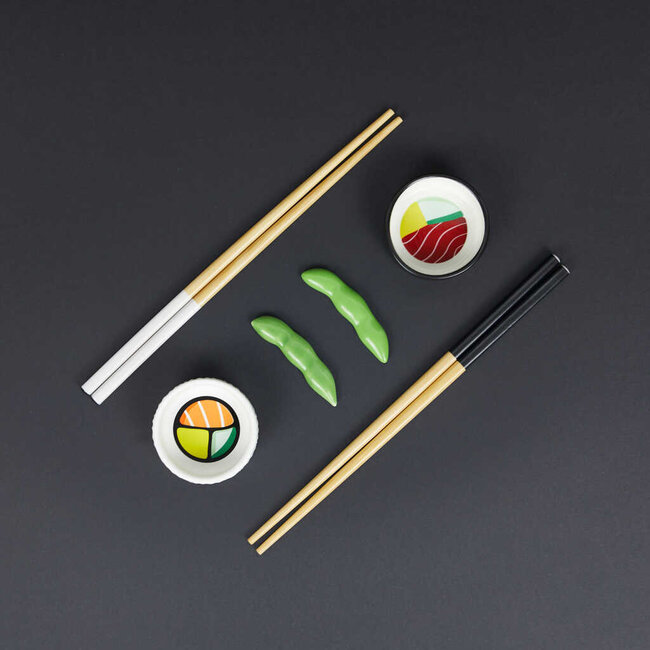 Balvi Sushi set Oishii wit/zwart keramiek