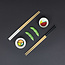 Balvi Sushi set Oishii wit/zwart keramiek
