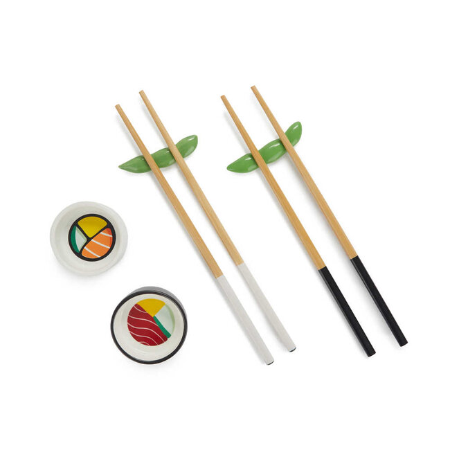 Balvi Sushi set Oishii wit/zwart keramiek