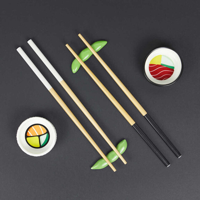 Balvi Sushi set Oishii wit/zwart keramiek