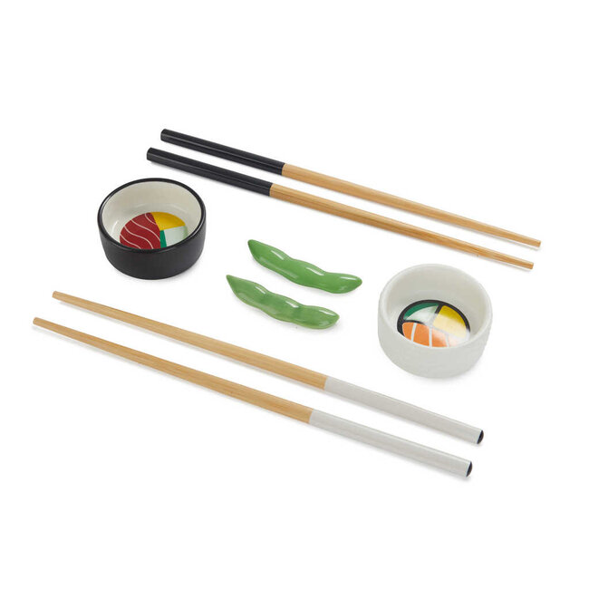 Balvi Sushi set Oishii wit/zwart keramiek