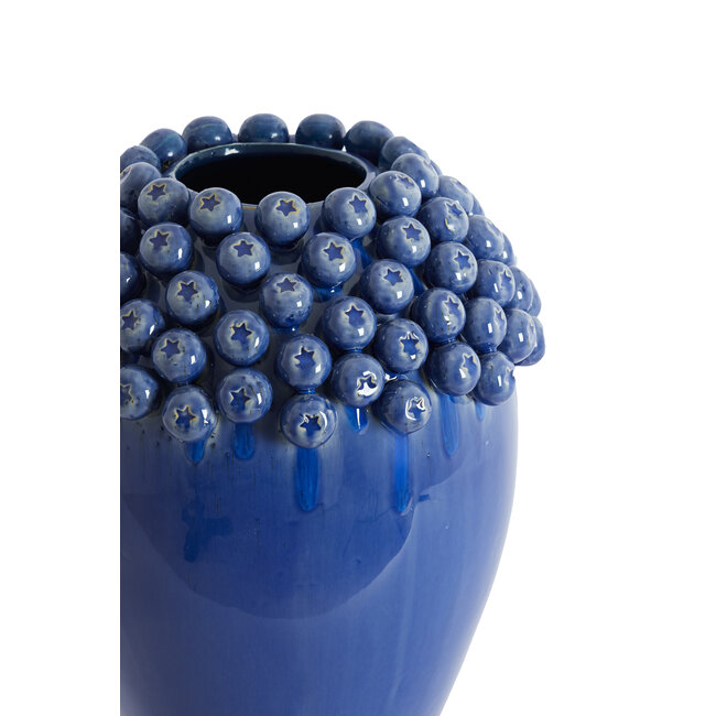 Light en Living Vaas deco Ø32x43,5 cm LOVRO keramiek donkerblauw