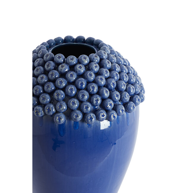 Light en Living Vaas deco Ø39,5x57 cm LOVRO keramiek donkerblauw