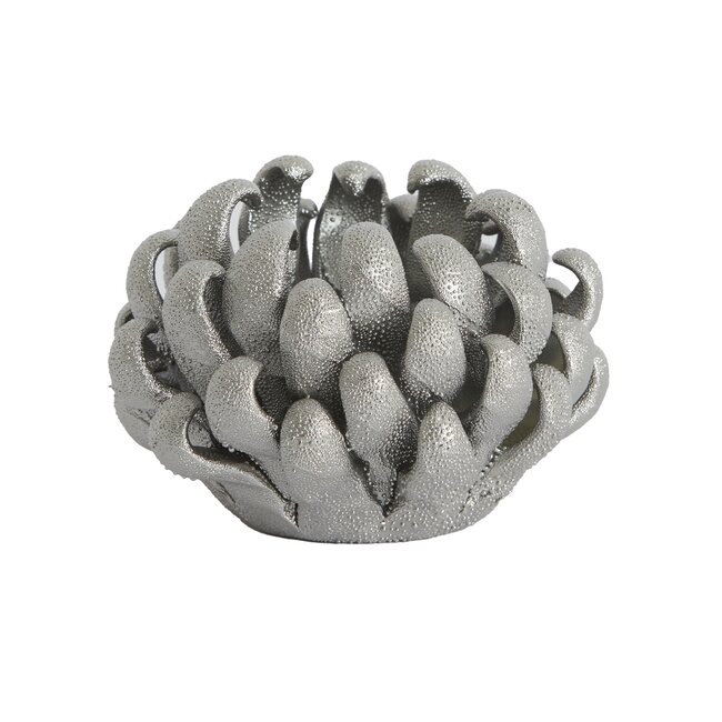 Light en Living Theelicht Ø10,5x7,5 cm SERINA porselein zilver