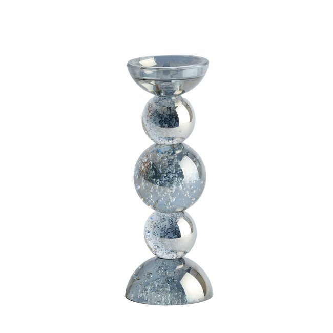 Light en Living Kaarsenhouder Ø10x26,5 cm ITINGA glas  bubbel smoke