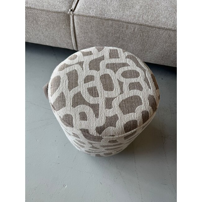 Light en Living Poef Ø40x44 cm DAVONTE taupe+beige