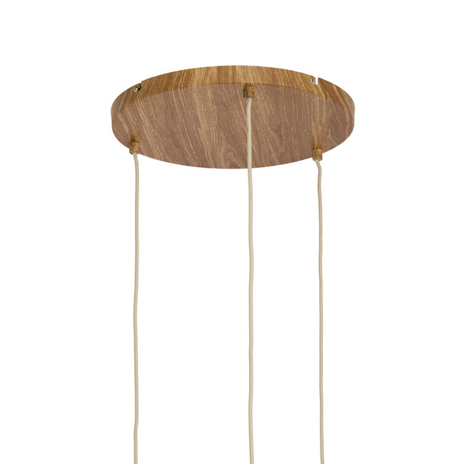 Light en Living Hanglamp 3L Ø35x32 cm DANIALO hout print naturel+touw crème